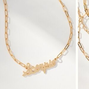 NWT Anthropologie Gold Zodiac Scorpio Necklace